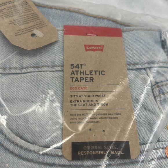 Levi’s Mens 541 Athletic Taper Fit Jeans (Light/Acid Wash Blue Color) Size 33x30 - Picture 8 of 10